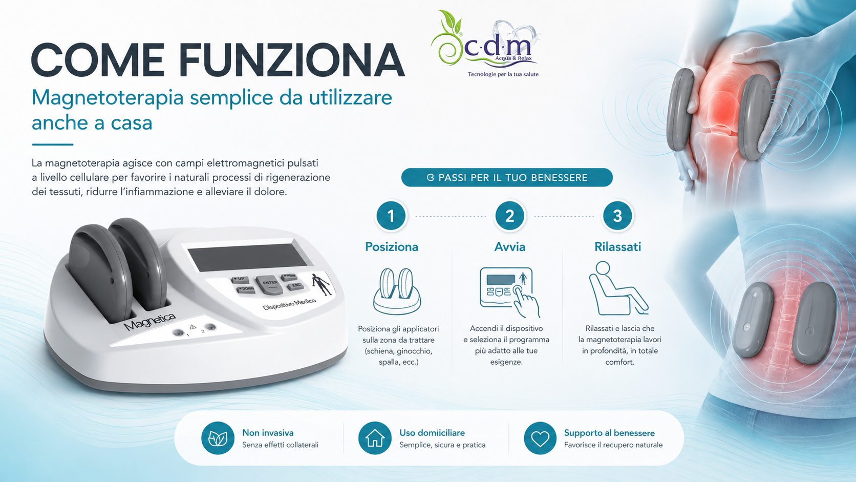 Utilizzo del dispositivo per magnetoterapia a casa
