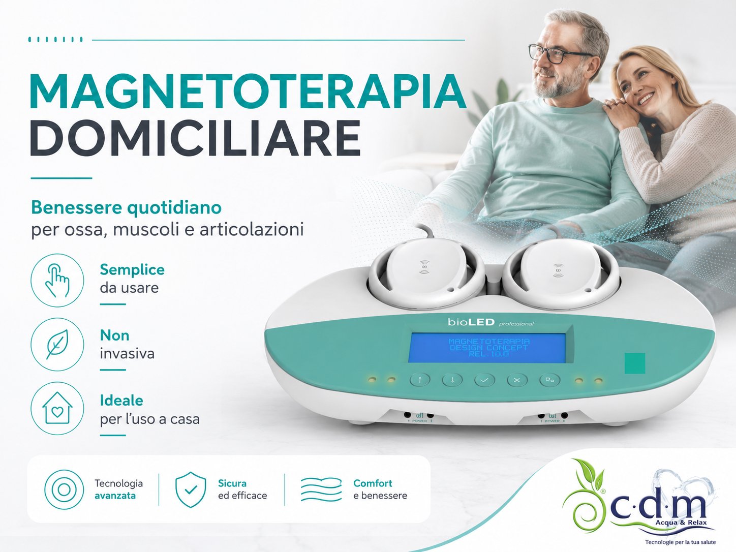 Magnetoterapia domiciliare con dispositivo bioLED professional