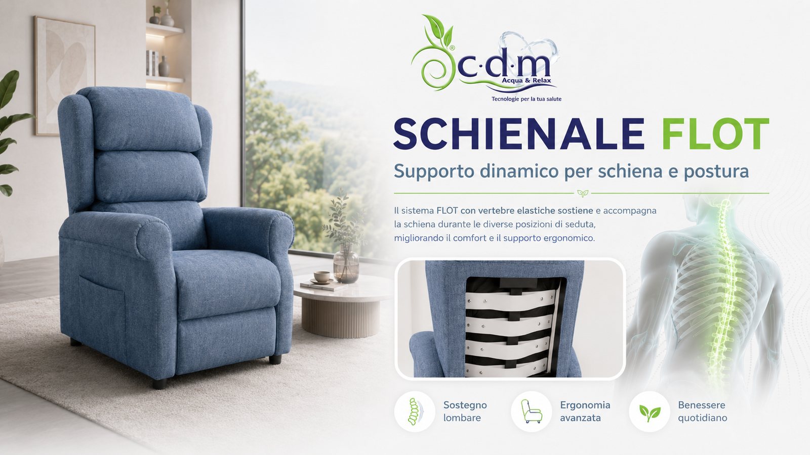 Schienale ergonomico FLOT per il supporto della postura