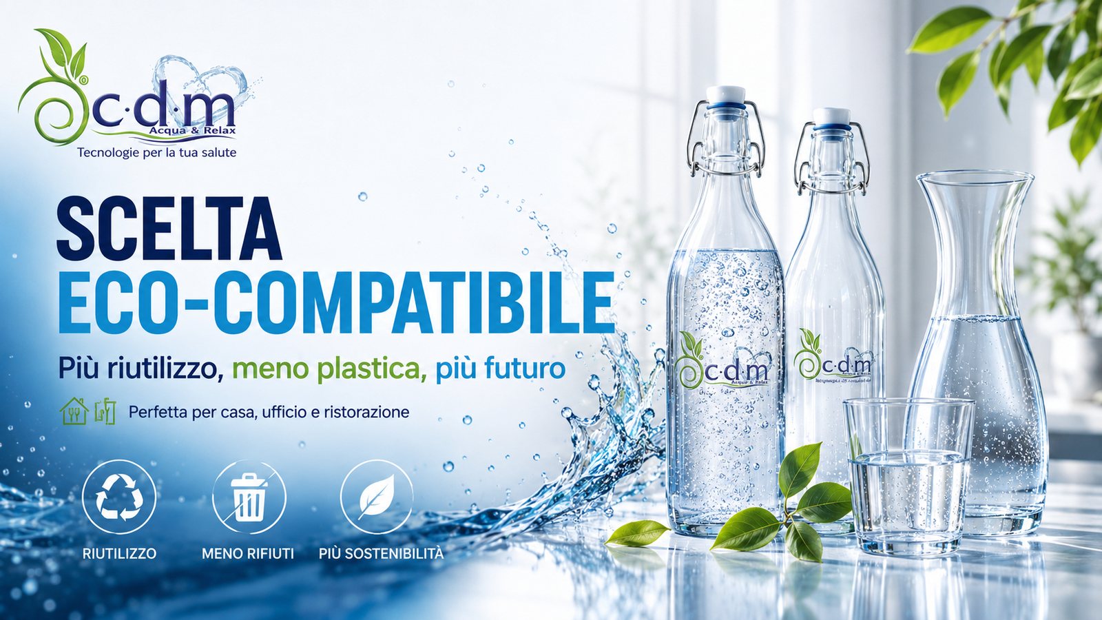 Uso di bottiglie riutilizzabili per una scelta più sostenibile